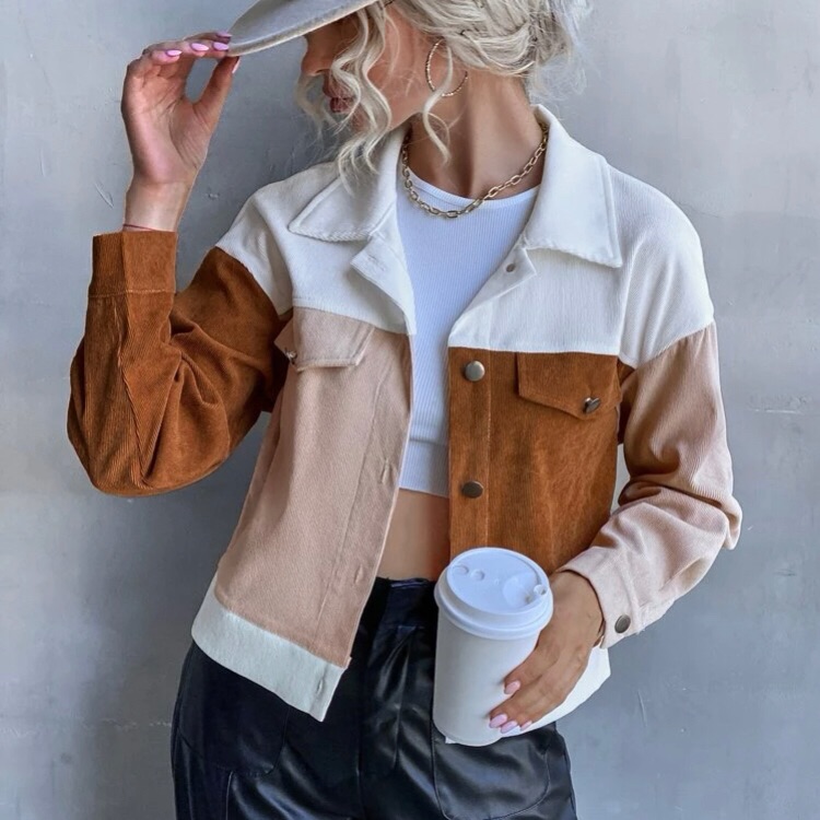 Colorblock Cropped Jacket